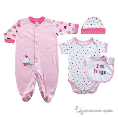 Набор Hudson baby, цвет цвет розовый / белый