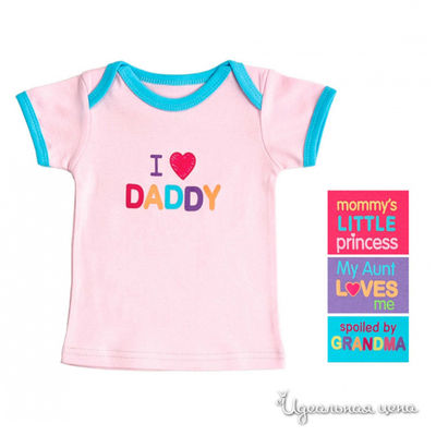 Футболка Luvable Friends, цвет цвет розовый / голубой