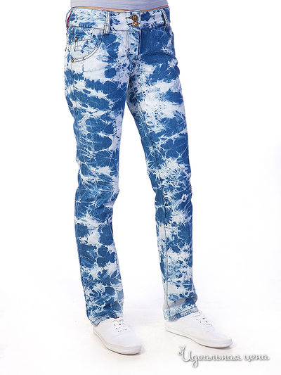 Брюки People, цвет цвет голубой / белый