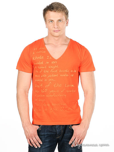 Футболка Fruit of the Loom, цвет цвет красно-оранжевый