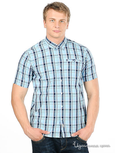 Рубашка Fruit of the Loom, цвет цвет синий / белый / принт клетка