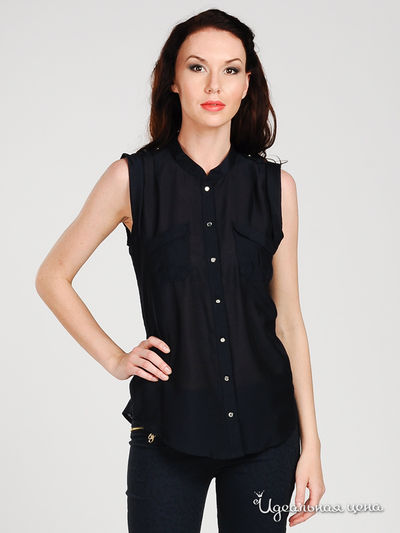 Блузка Basic House, цвет цвет темно-синий