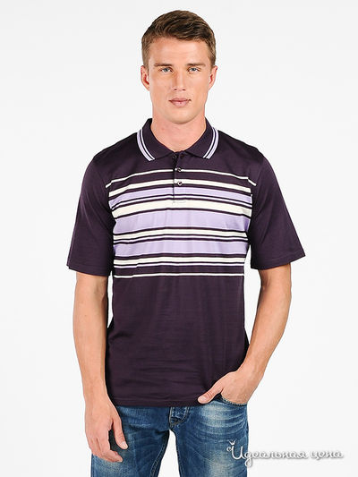 Поло Donatto, цвет цвет баклажановый / фиолетовый / белый