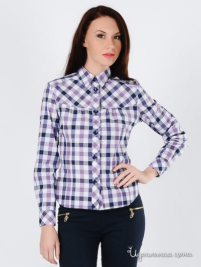 Блуза Donatto, цвет цвет сиреневый / синий / белый