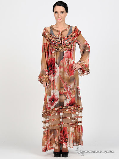 Платье Adzhedo, цвет цвет бежевый / красный