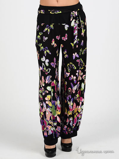 Брюки Adzhedo, цвет цвет черный / принт бабочки