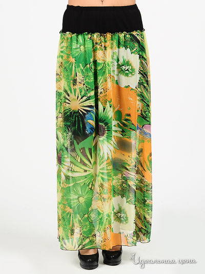 Юбка Adzhedo, цвет цвет зеленый / оранжевый