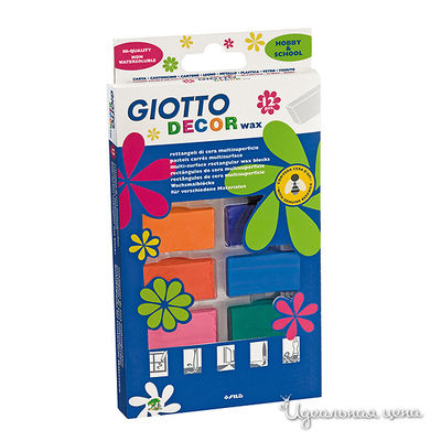 Мел восковый для декорирования Giotto, 12 цветов