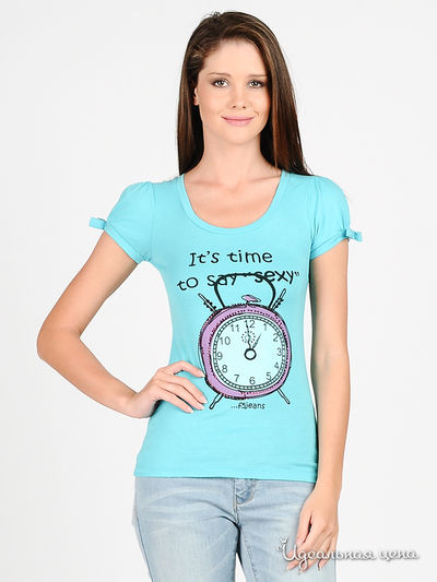 Футболка F5jeans, цвет цвет бирюзовый