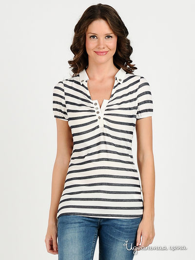 Футболка-поло Мультибренд, цвет цвет белый / черный