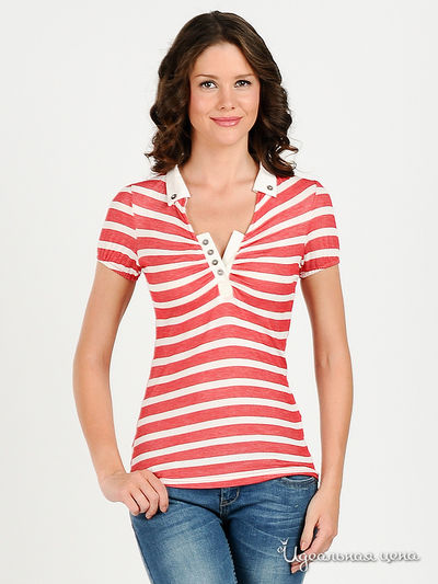 Футболка-поло Мультибренд, цвет цвет белый / красный