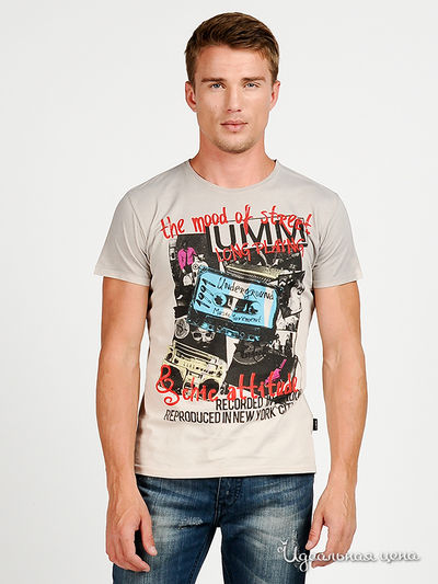 Футболка Мультибренд, цвет цвет серо-бежевый