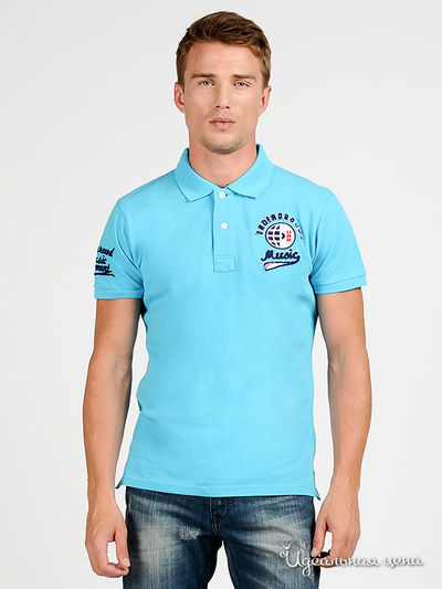 Футболка-поло Мультибренд, цвет цвет голубой
