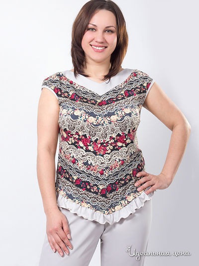 Блуза Wisell, цвет цвет серый / красный