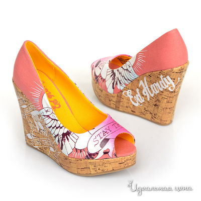 Туфли Ed Hardy, цвет цвет коралловый