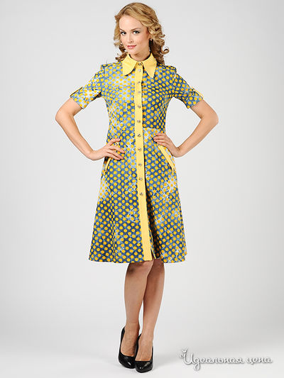 Платье Suvenir, цвет цвет голубой / желтый