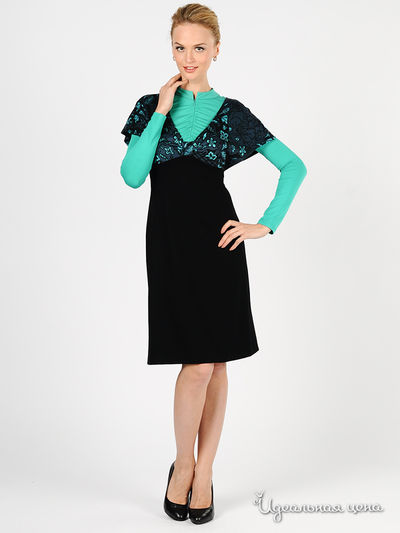 Платье Devore, цвет цвет черный / зеленый / синий