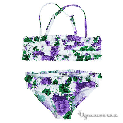 Купальник Gulliver, цвет цвет белый / принт цветы