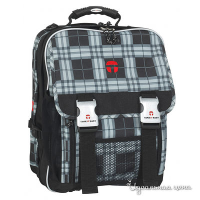 Портфель-ранец Take it Easy, цвет цвет черный / принт клетка