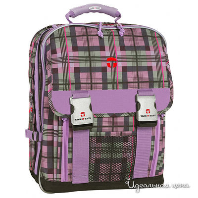Портфель-ранец Take it Easy, цвет цвет сиреневый / принт клетка