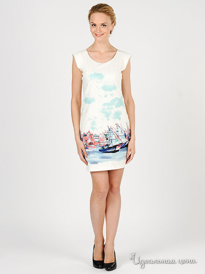 Платье Green Country&JustWoman, цвет цвет белый / голубой