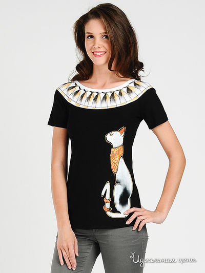 Футболка Наталья Новикова, цвет цвет черный / белый