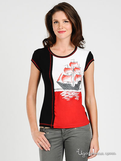 Футболка Наталья Новикова, цвет цвет красный / черный