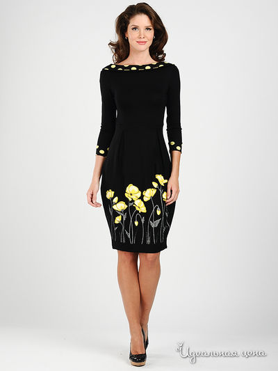 Платье Наталья Новикова, цвет цвет черный / желтый