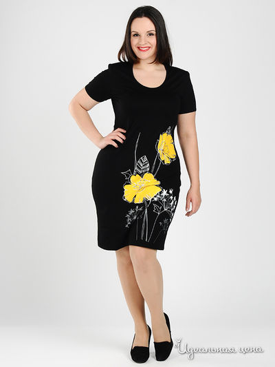 Платье Наталья Новикова, цвет цвет черный / желтый