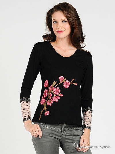 Джемпер Наталья Новикова, цвет цвет черный / розовый