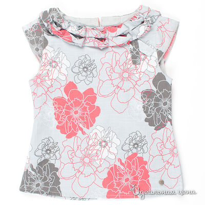 Блузка Deux par Deux, цвет цвет серый / коралловый