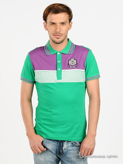 Футболка-поло BlYO3, цвет цвет зеленый / фиолетовый