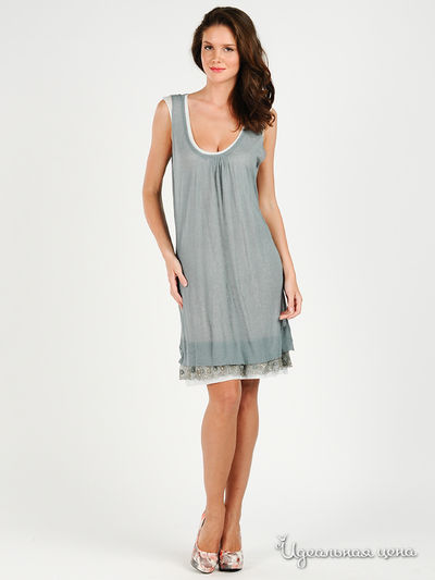 Платье Cristina Gavioli, цвет цвет серый / белый