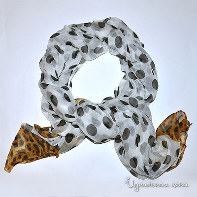 Шарф Farfalla Seta, цвет цвет белый / черный / коричневый