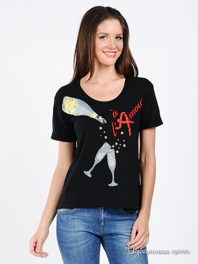 Футболка Moschino, цвет цвет черный