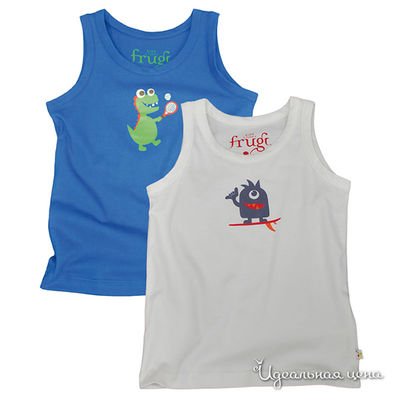 Майка Frugi, цвет цвет белый / ярко-синий