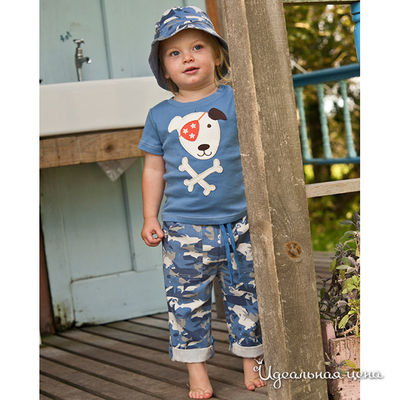 Брюки Frugi, цвет цвет хаки / синий / молочный