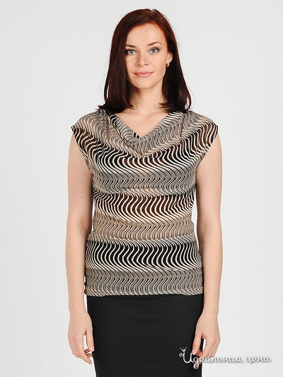 Блуза MadamT, цвет цвет темно-коричневый / молочный