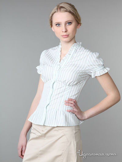 Блуза Pompa, цвет цвет белый / голубой