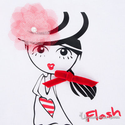 Блуза Flash kids для девочки, цвет белый / красный