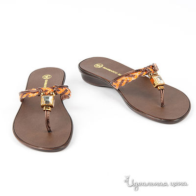 Шлепанцы Gianmarco Benatti, цвет цвет оранжевый / коричневый