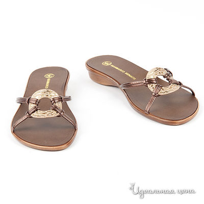 Шлепанцы Gianmarco Benatti, цвет цвет коричневый / золотистый