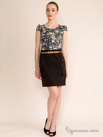 Топ Larro, цвет цвет синий / бежевый