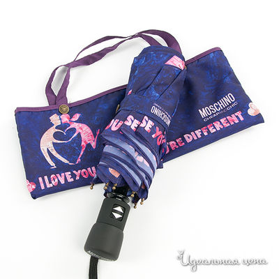 Зонт складной Moschino аксессуары женский, цвет фиолетовый