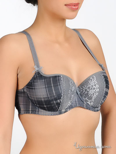 Бюстгальтер AVA LINGERIE, цвет цвет темно-серый
