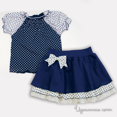 Комплект Апрель, цвет цвет синий / принт горох