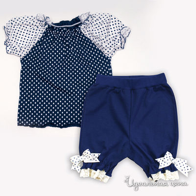 Комплект Апрель, цвет цвет синий / принт горох