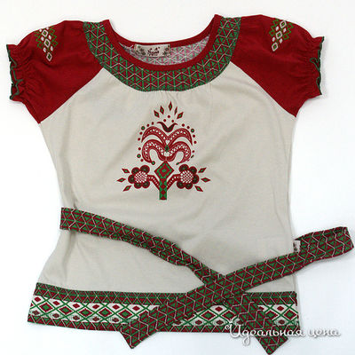 Футболка Апрель, цвет цвет бежевый / бордовый