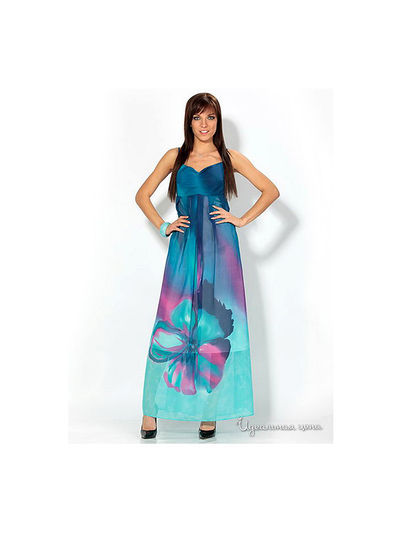 Платье Remix, цвет цвет синий / бирюзовый / розовый