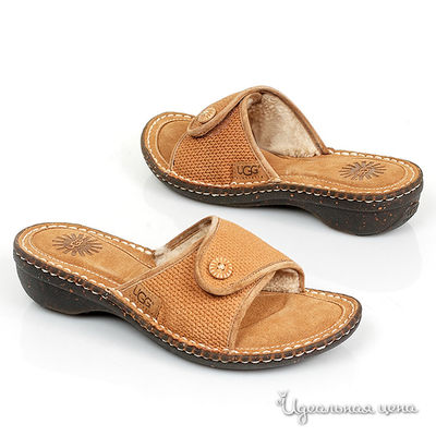 Шлепанцы UGG, цвет цвет коньячный